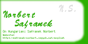 norbert safranek business card